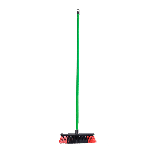 ADDIS PLASTIC BLACK BUDGET BROOM WITH WOODEN HANDLE