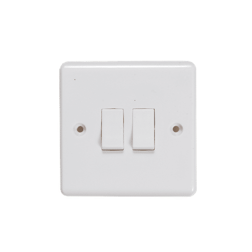 KENGO CURVE 2GANG 2WAY  WHITE SWITCH  