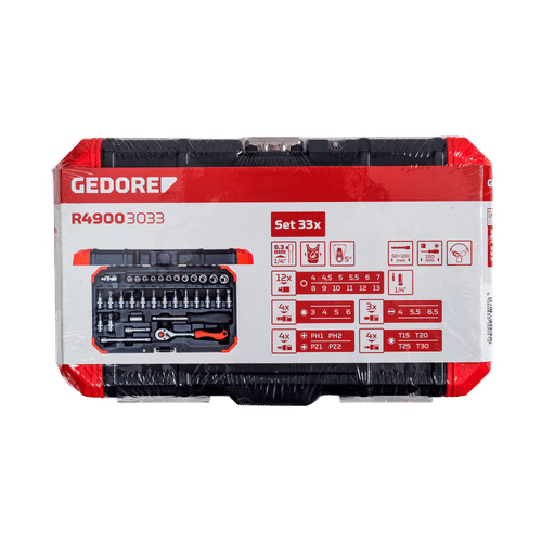GEDORE RED ¼" DRIVE 4-24mm 33 PIECE SOCKET SET