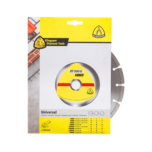 KLINGSPOR DT300U EXTRA SEGMENTED 230x22.23mm DIAMOND CUTTING BLADE