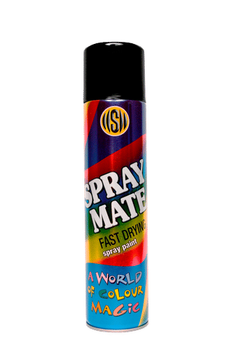 SPRAYMATE FAST DRYING SATIN BLACK 250ml SPRAY PAINT