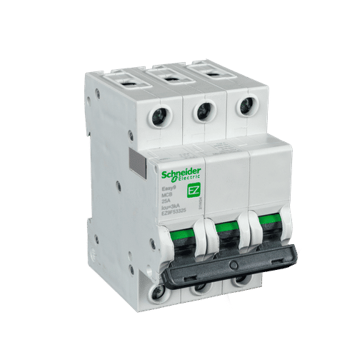 SCHNEIDER EASY9 3 POLE CURVE C 3ka 25a MCB