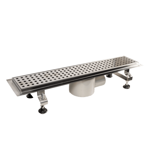 TBC 400mm LINEAR CHANNEL FLOOR DRAIN WITH STAINLESS STEEL CASE & WAVE GRATE