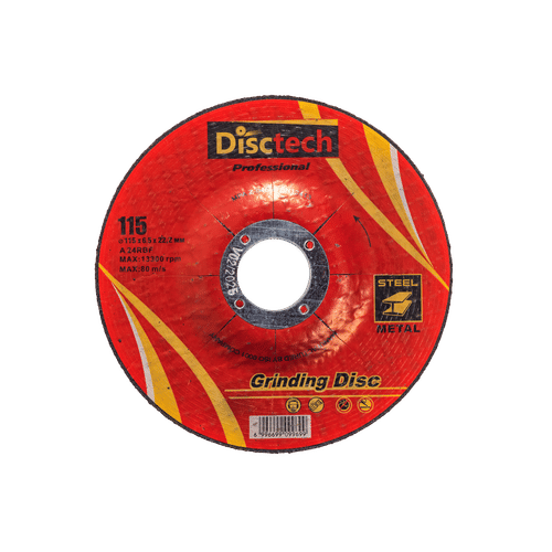 DISCTECH DEPRESSED CENTER 115x6.5x22.2mm STEEL GRINDING DISC