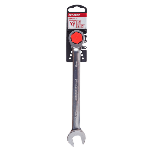 GEDORE RED METRIC 17mm COMBINATION RACHET SPANNER
