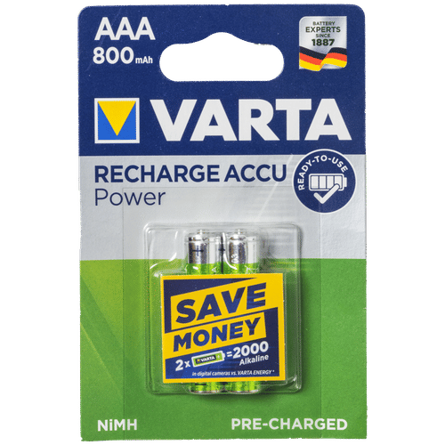 VARTA RECHARGE ACCU POWER 2 PACK AAA ALKALINE BATTERY