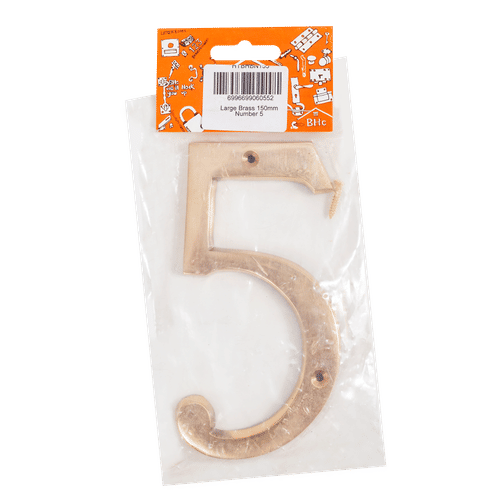 BHC LARGE 150mm No.5 BRASS NUMBER