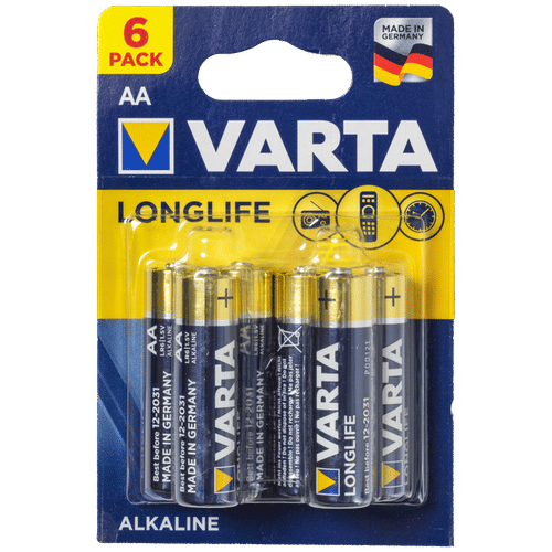 VARTA LONG LIFE 6 PACK AA ALKALINE BATTERY