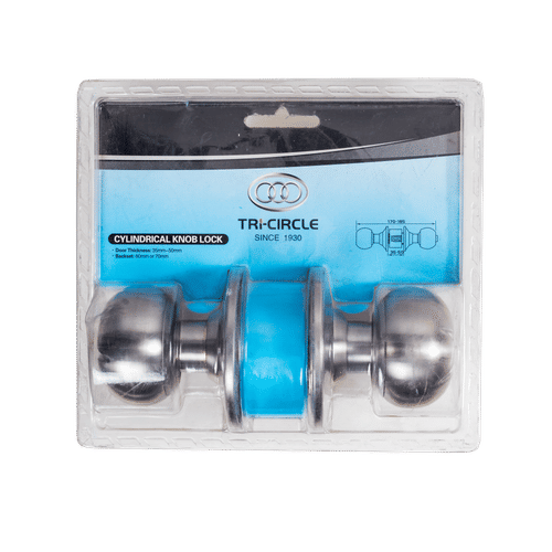 TRI-CIRCLE SP579-SS-ET-BLISTER ROUND HANDLE SATIN STAINLESS STEEL DOOR LOCK
