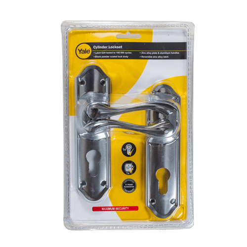 YALE DOUBLE CYLINDER CHROME PLATED LOCKSET