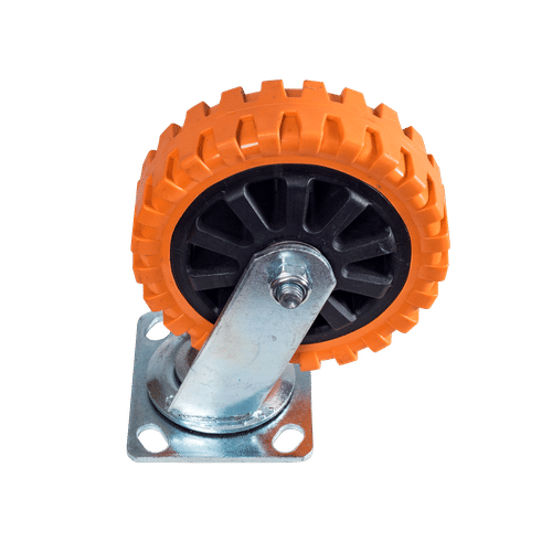 RUBBER ORANGE 6" SWIVEL CASTOR WHEEL