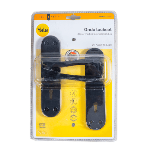 YALE OLINDA BLACK FINISH 3 LEVER LOCKSET