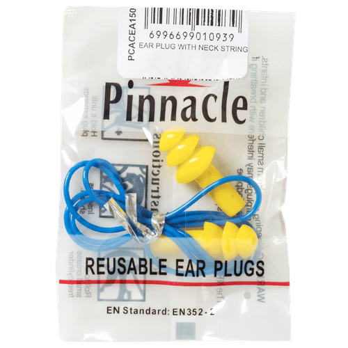 PINNACLE REUSABLE EAR PLUGS WITH NECK STRING