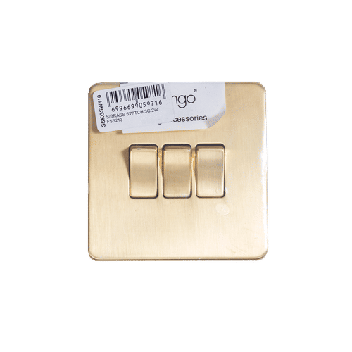 KENGO SATIN BRASS 3GANG 2WAY SWITCH