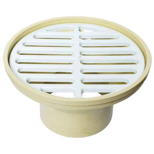 SOLVENT WELD 110mm GULLY HEAD + ROUND GRATE