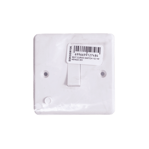 KENGO CURVE WHITE 1GANG 1WAY SWITCH