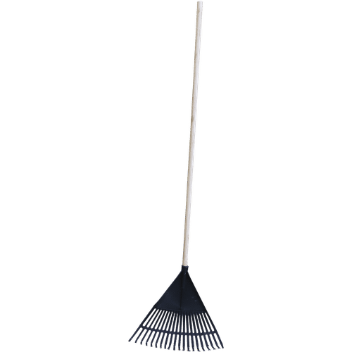 FORGE PLASTIC LEAF RAKE WITH WOODEN HANDLE