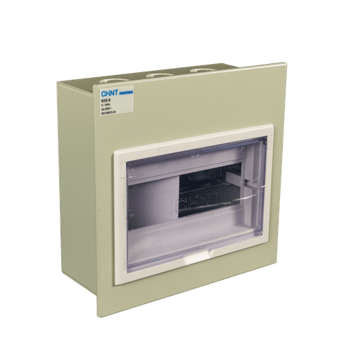 CHINT IP30 8 WAY FLUSH METAL GREY DISTRIBUTION BOARD