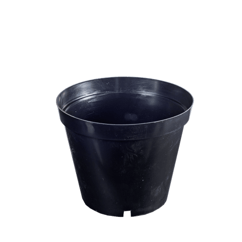 ROUND PLASTIC BLACK 12.5cm PLANT POT
