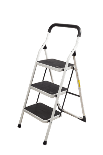 FORGE METAL 100kg WHITE 3 STEP LADDER