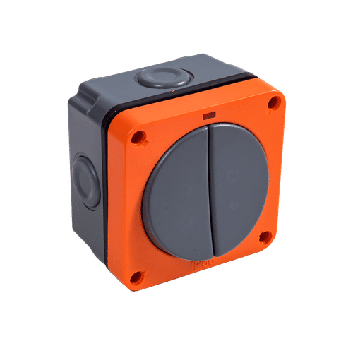 DOUBLE POLE WATERPROOF 10a 2 GANG 2 WAY SWITCH