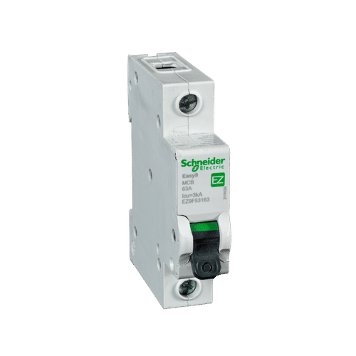 SCHNEIDER EASY9 1 POLE CURVE C 3ka 63a MCB