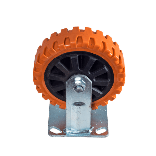 RUBBER ORANGE 6" FIXED CASTOR WHEEL