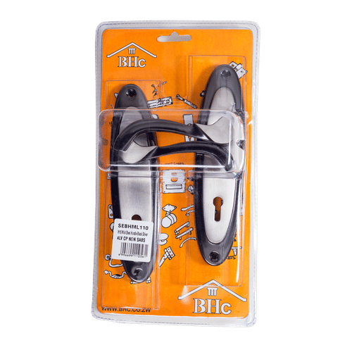 BHC SILVER/BLACK 4 LEVER LOCKSET