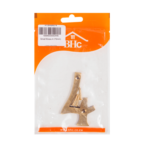 BHC SMALL 75mm No.4 BRASS NUMBER