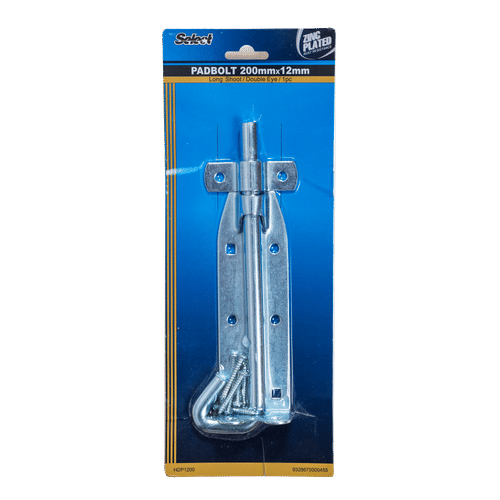 ZINC PLATED 200x12mm DOUBLE EYE PADBOLT
