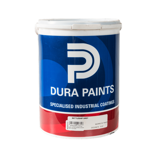 DURA QUICK DRY GLOSS ENAMEL BATTLESHIP GREY 5Lt PAINT