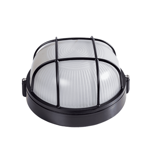 RADIANT ES BLACK 100w ROUND BULKHEAD FITTING