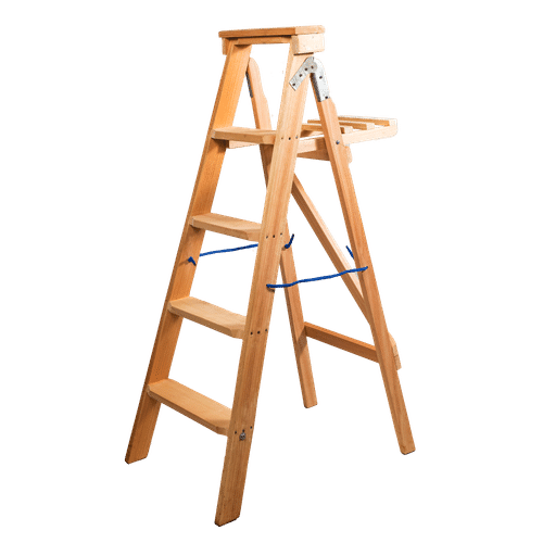 WOODEN A FRAME 5 STEP LADDER