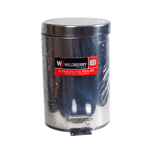 WILDBERRY STAINLESS STEEL 3Lt PEDAL BIN