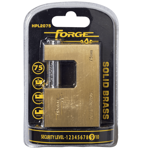 FORGE 75mm BRASS SHUTTER PADLOCK