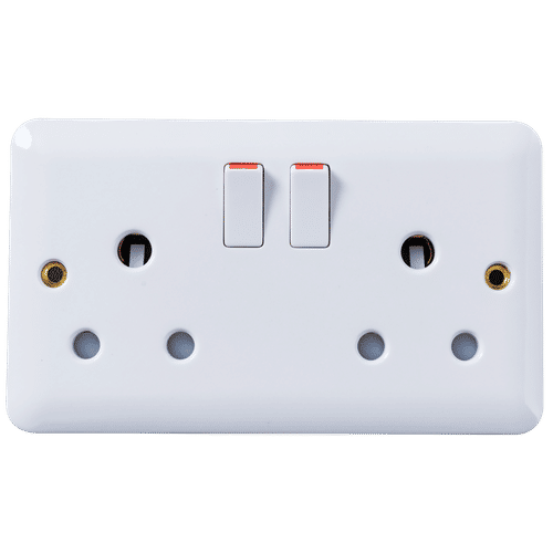 DOUBLE SWITCHED 2GANG 15a FLUSH SOCKET OUTLET