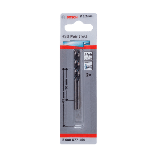 BOSCH PROFESSIONAL POINT TEQ 3.2x36x65mm HSS DRILL BIT