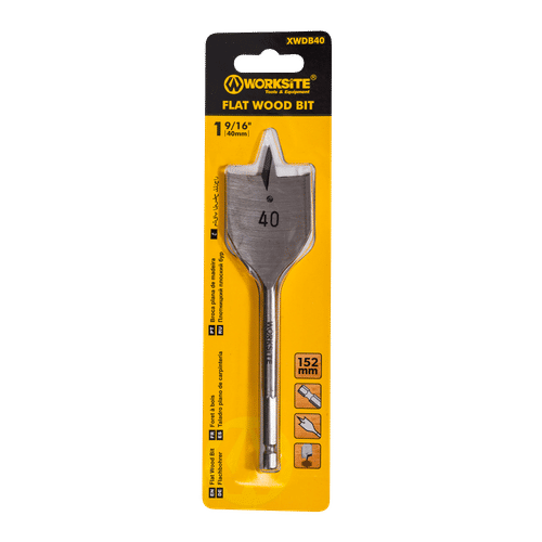 WORKSITE FLAT 40mm WOOD DRILL BIT