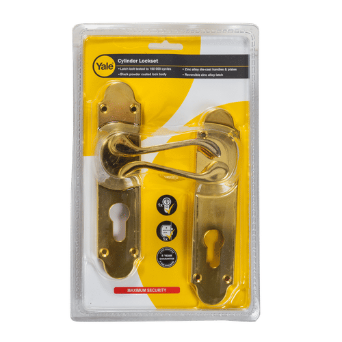 YALE DOUBLE CYLINDER BRASS PLATED LOCKSET 