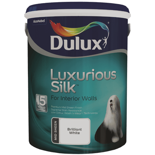 DULUX LUXURIOUS SILK BRILLIANT WHITE 5Lt PAINT