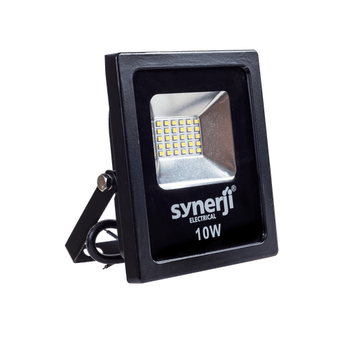 SYNERJI DAYLIGHT BLACK 10w LED SLIM FLOOD LIGHT  