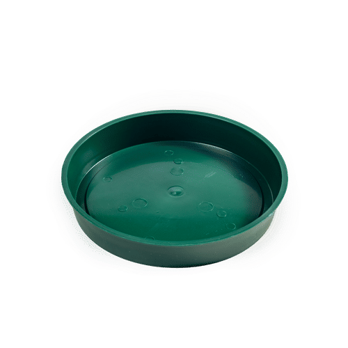 ROUND PLASTIC GREEN 12.5cm PLANT SAUCER