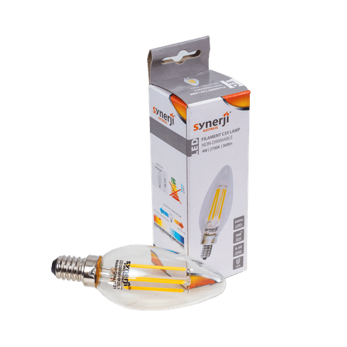 SYNERJI SES RETRO FILAMENT WARMWHITE LED 4w CANDLE LAMP 