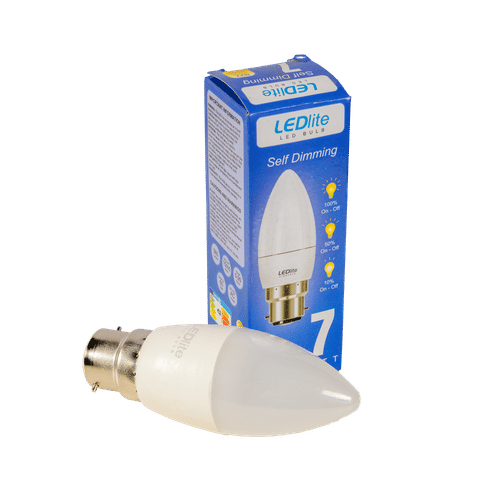 LEDLITE B22 WARMWHITE 3 STEP SELF DIMMABLE 7w CANDLE LED LAMP