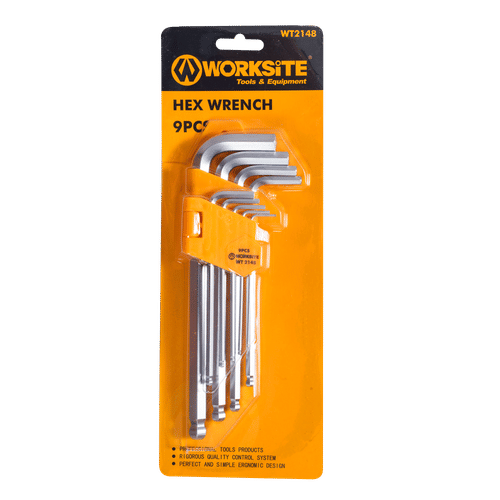 WORKSITE 9pc HEX BALL POINT 1.5mm-10mm ALLEN KEY SET
