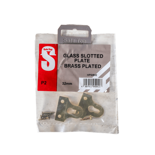 SAFETOP BRASS PLATED 32mm GLASS SLOTTED PLATE