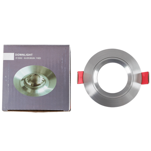 SYNERJI SY25092 SILVER BRUSH ALUMINIUM 60mm FIXED DOWNLIGHTER