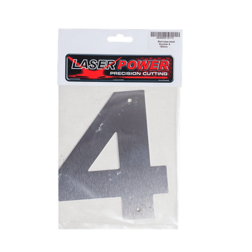 LASER POWER No.4 150mm STAINLESS STEEL NUMBER