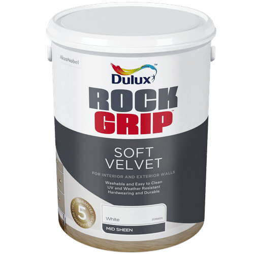DULUX WASHABLE INTERIOR/EXTERIOR PVA SOFT VELVET WHITE 5Lt PAINT