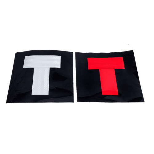 RED AND WHITE TRAILER T SIGN